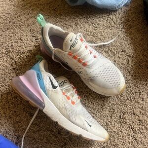 Nike Air Max 270 Sneakers - Cream and Multicolor